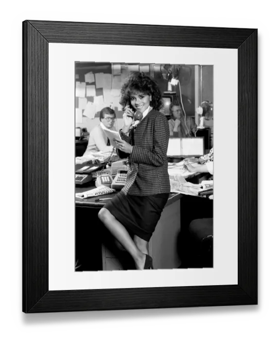 Framed Print : Halle Berry Miss USA at the Daily Express, Fleet Street, London - November 1986