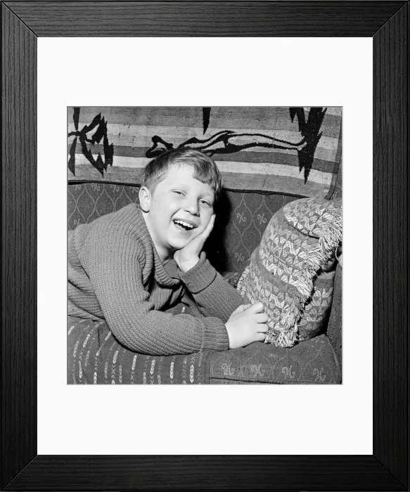Framed Print : Mark Woodward, aged 8, the son of pop star Tom Jones, pictured at home in Treforest Framed Print : Mark Woodward, aged 8, the son of pop star Tom Jones, pictured at home in Treforest