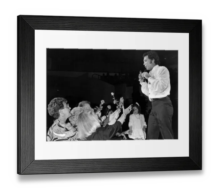 Framed Print : Tom Jones at St Davids Hall, Cardiff. 20th May 1987