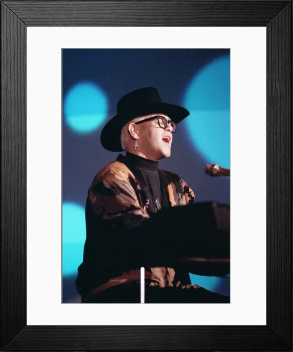 Framed Print : Elton John performing at the Sanremo Music Festival. 23rd February 1989 Framed Print : Elton John performing at the Sanremo Music Festival. 23rd February 1989