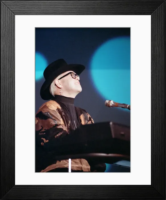 Framed Print : Elton John performing at the Sanremo Music Festival. 23rd February 1989