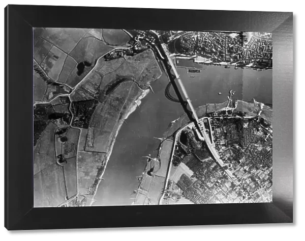 The Battle of Arnhem. Picture shows bridges across the River Waal (Rhine