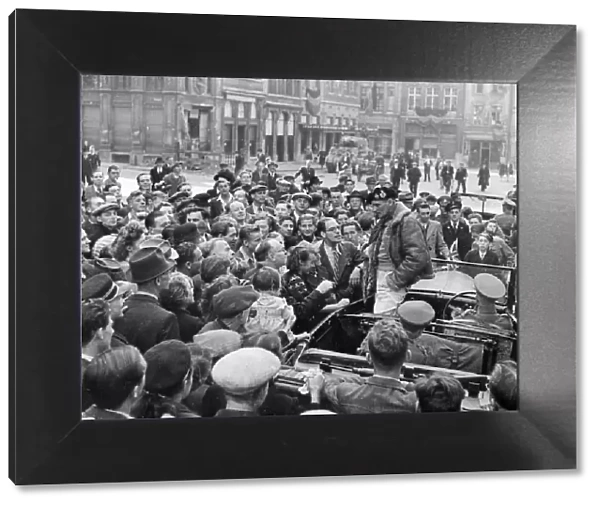 The Battle of Arnhem Picture shows Field Marshal Montgomery talking to the crowd