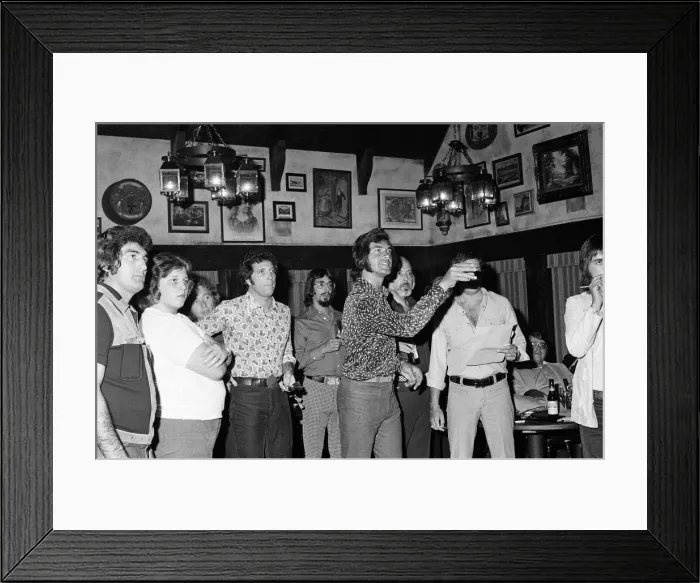Framed Print : Tom Jones and Engelbert Humperdinck meet in a British style pub in Sacramento, California Framed Print : Tom Jones and Engelbert Humperdinck meet in a British style pub in Sacramento, California