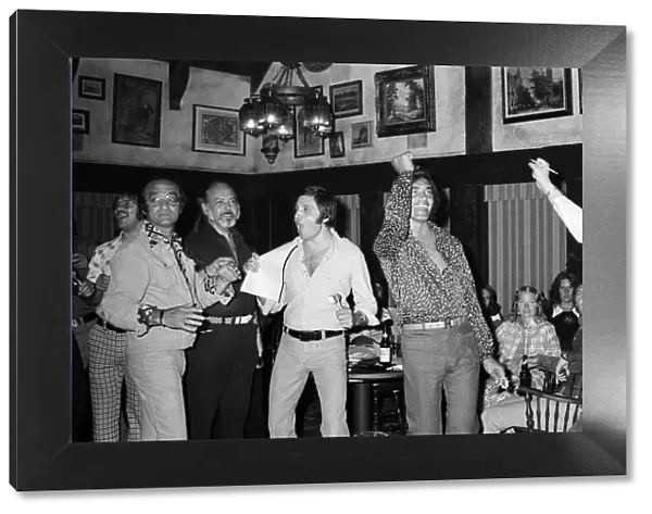 Tom Jones and Engelbert Humperdinck meet in a British style pub in Sacramento, California