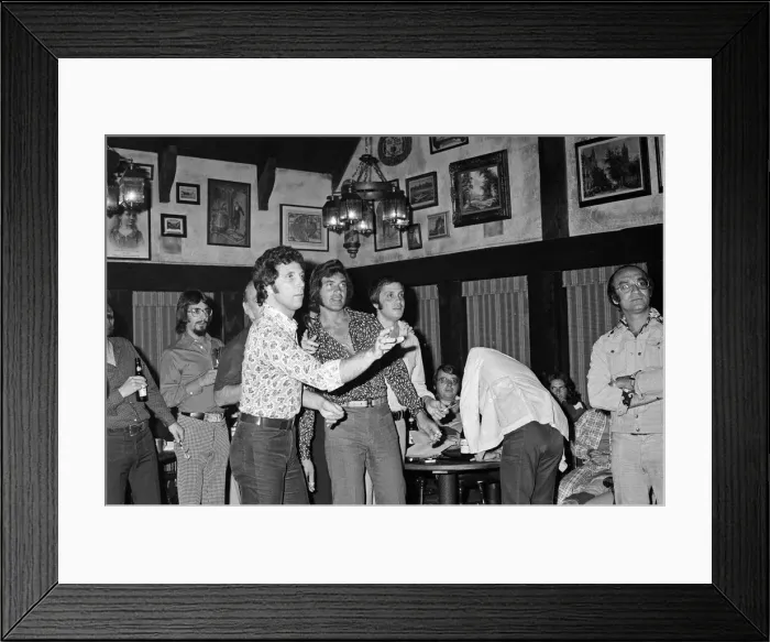 Framed Print : Tom Jones and Engelbert Humperdinck meet in a British style pub in Sacramento, California Framed Print : Tom Jones and Engelbert Humperdinck meet in a British style pub in Sacramento, California