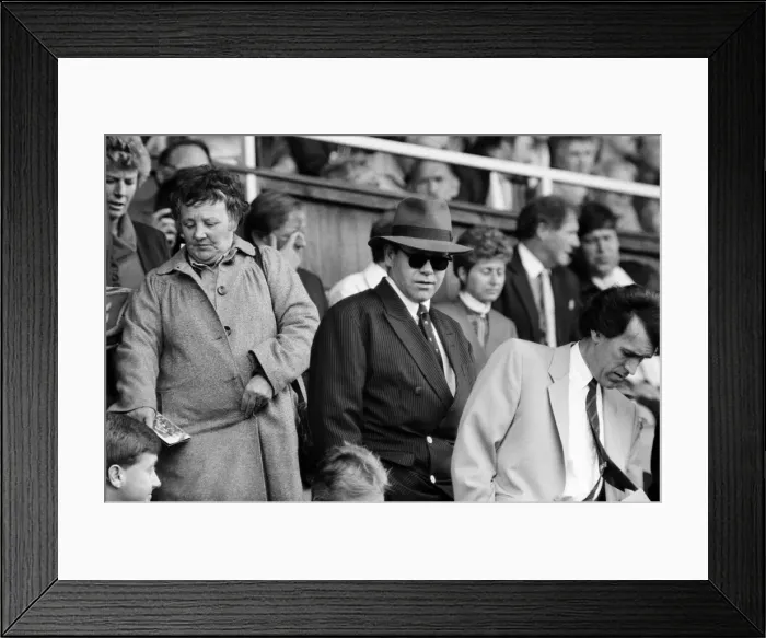 Framed Print : Elton John watching the Coventry City v Watford football match