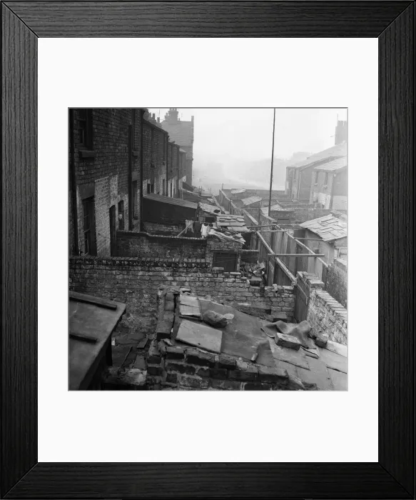 Framed Print : Slum living conditions in the north west of England. 3rd April 1960 Framed Print : Slum living conditions in the north west of England. 3rd April 1960