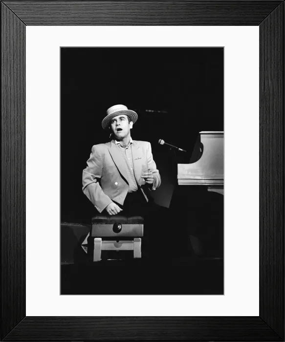 Framed Print : Elton John on his European Express Tour which was the European leg of his 1984 Breaking Framed Print : Elton John on his European Express Tour which was the European leg of his 1984 Breaking
