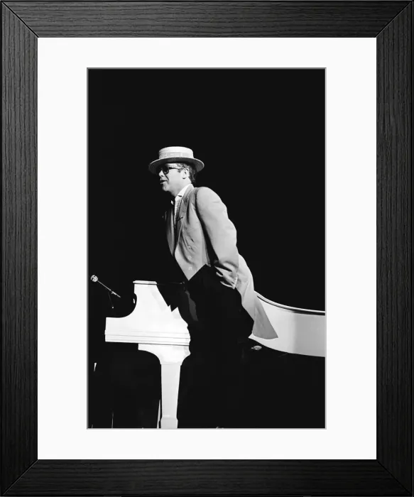 Framed Print : Elton John on his European Express Tour which was the European leg of his 1984 Breaking Framed Print : Elton John on his European Express Tour which was the European leg of his 1984 Breaking