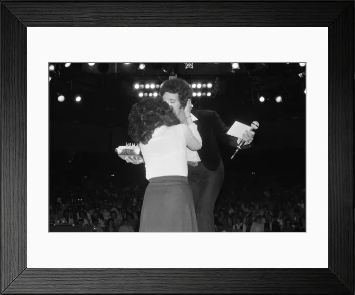 Framed Print : Tom Jones performing at the Westbury Music Festival, just outside New York