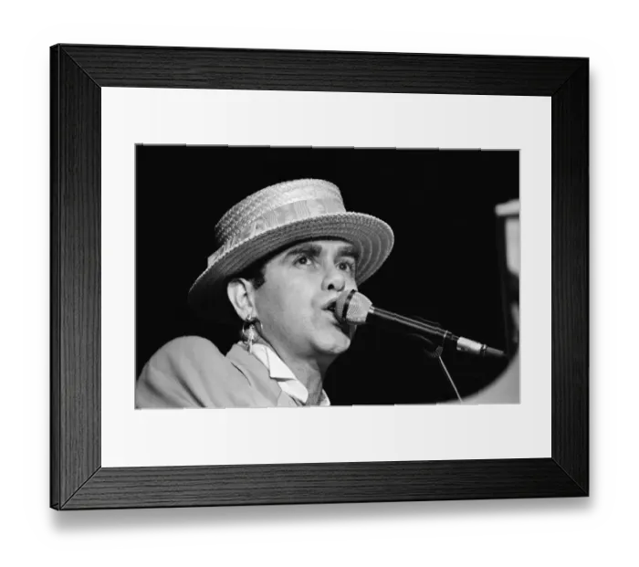 Framed Print : Elton John on his European Express Tour which was the European leg of his 1984 Breaking Framed Print : Elton John on his European Express Tour which was the European leg of his 1984 Breaking