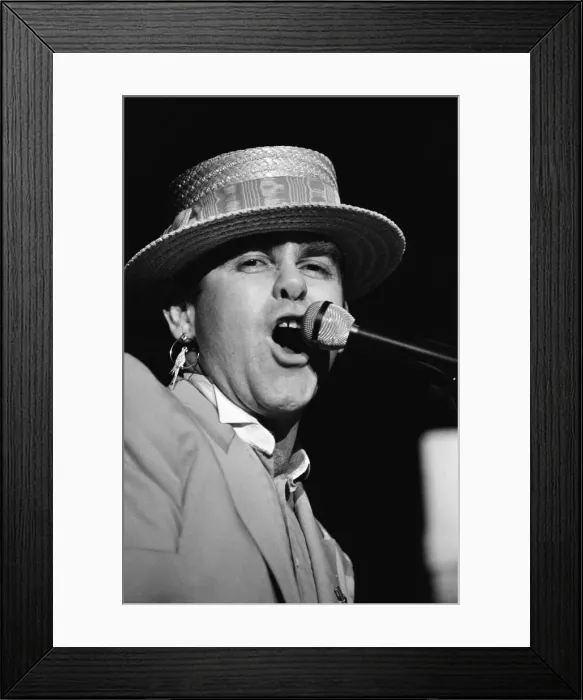 Framed Print : Elton John on his European Express Tour which was the European leg of his 1984 Breaking Framed Print : Elton John on his European Express Tour which was the European leg of his 1984 Breaking