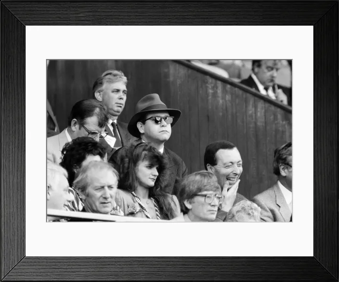 Framed Print : Elton John watching the Coventry City v Watford football match
