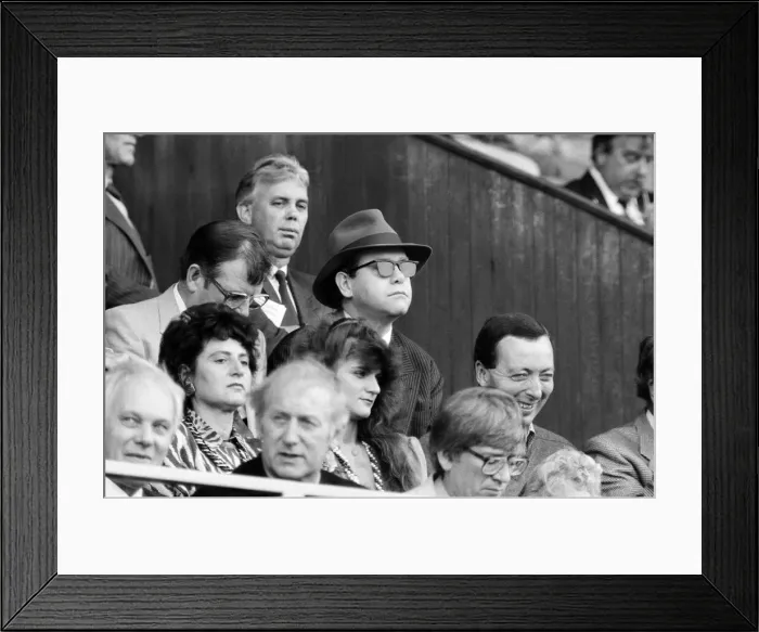 Framed Print : Elton John watching the Coventry City v Watford football match Framed Print : Elton John watching the Coventry City v Watford football match