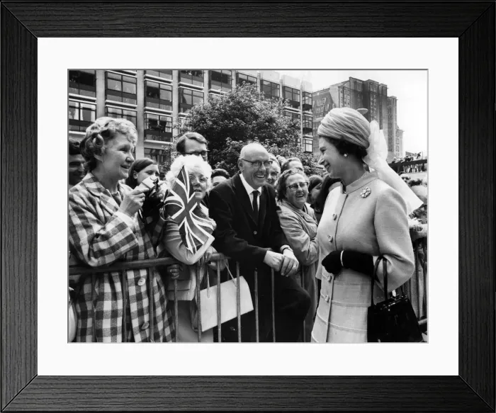 Framed Print : Queen Elizabeth II visits Manchester. The Queen walks through the Manchester Evening News Framed Print : Queen Elizabeth II visits Manchester. The Queen walks through the Manchester Evening News