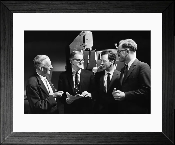 Framed Print : Robert Cant, second from the left, during TV University filming. 3rd September 1964 Framed Print : Robert Cant, second from the left, during TV University filming. 3rd September 1964