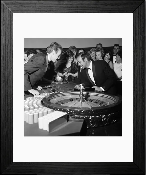 Framed Print : James Bond star Sean Connery opens a casino on the Isle of Man. May 1966 Framed Print : James Bond star Sean Connery opens a casino on the Isle of Man. May 1966