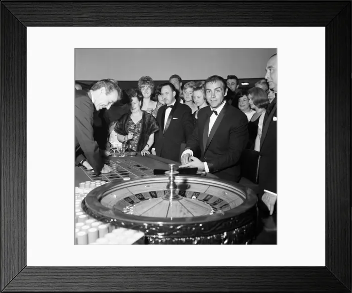 Framed Print : James Bond star Sean Connery opens a casino on the Isle of Man. May 1966 Framed Print : James Bond star Sean Connery opens a casino on the Isle of Man. May 1966