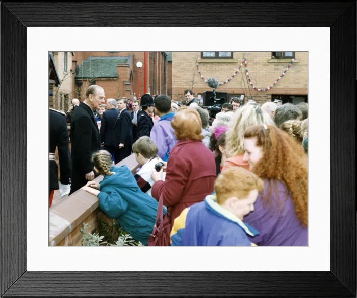 Framed Print : Prince Philip, Duke of Edinburgh visits Manchester. 5th March 1993 Framed Print : Prince Philip, Duke of Edinburgh visits Manchester. 5th March 1993