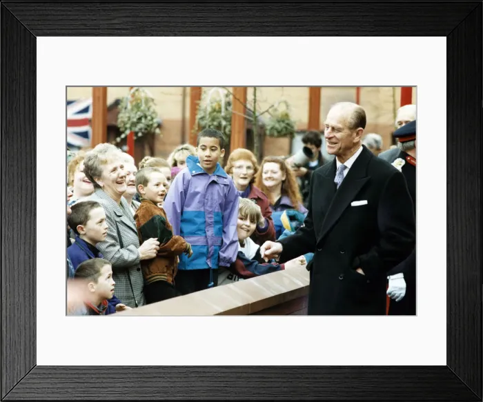Framed Print : Prince Philip, Duke of Edinburgh visits Manchester. 5th March 1993 Framed Print : Prince Philip, Duke of Edinburgh visits Manchester. 5th March 1993