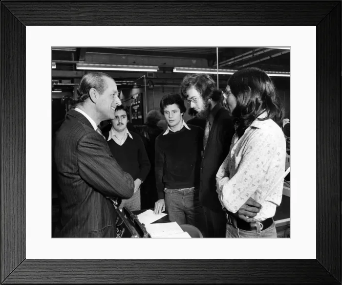 Framed Print : Prince Philip, Duke of Edinburgh visits Salford University, Greater Manchester
