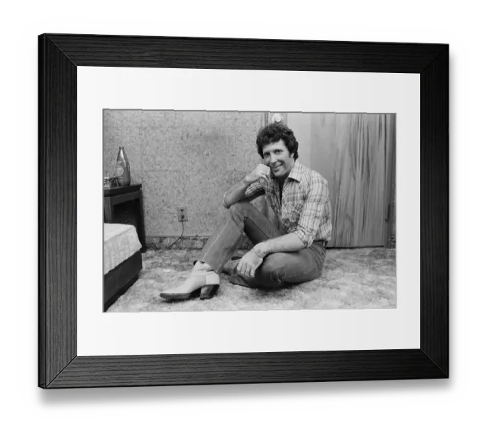 Framed Print : Tom Jones in concert in America. Pictured relaxing backstage. April 1983