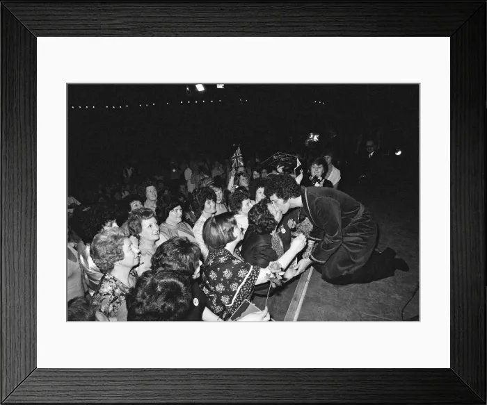Framed Print : Tom Jones performs at the Olympia, Paris. Tom meets fans after the show who were taken