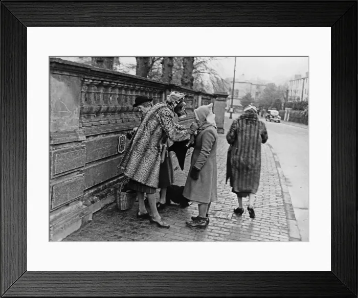 Framed Print : A mock gas attack exercise in Mount Pleasant, Tunbridge Wells during the phoney war Framed Print : A mock gas attack exercise in Mount Pleasant, Tunbridge Wells during the phoney war