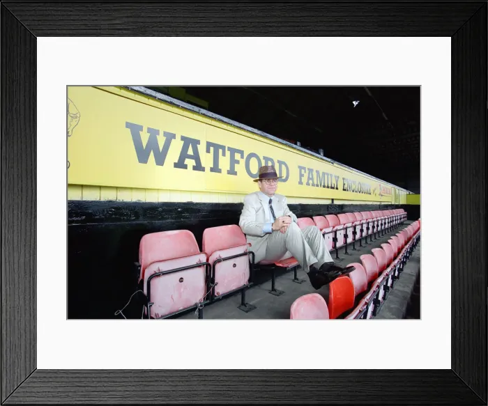 Framed Print : Singer Elton John is back at Watford promising to do what he can to lift the Second