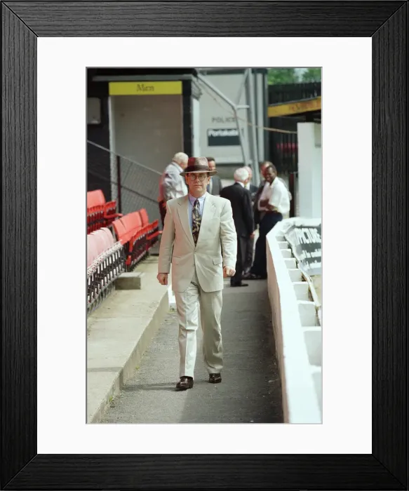 Framed Print : Singer Elton John is back at Watford promising to do what he can to lift the Second