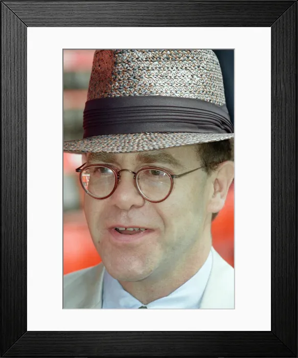 Framed Print : Singer Elton John is back at Watford promising to do what he can to lift the Second