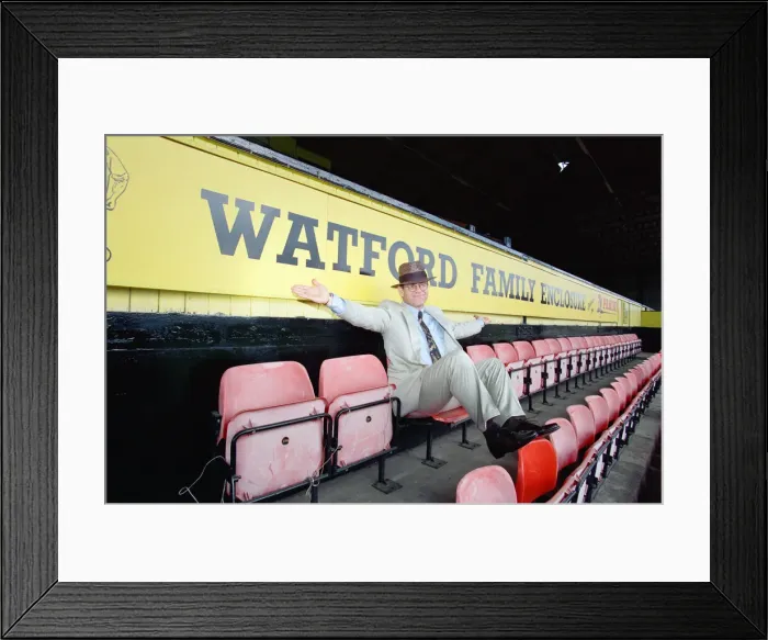 Framed Print : Singer Elton John is back at Watford promising to do what he can to lift the Second