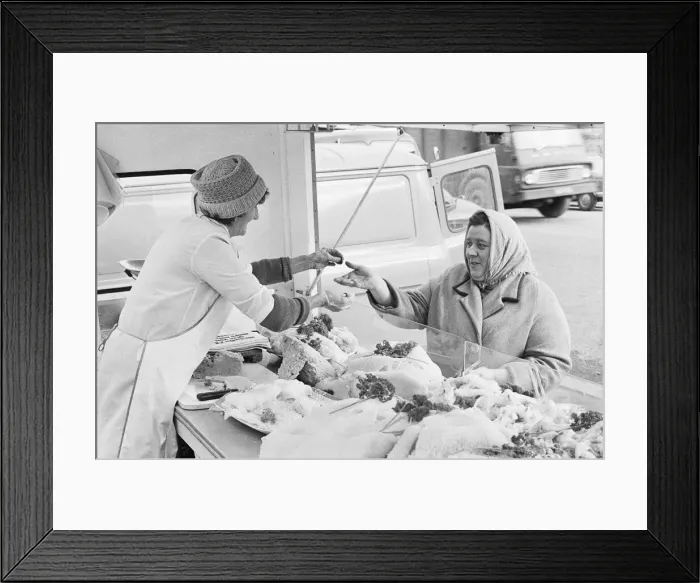 Framed Print : South Bank market tripe stall. Circa 1971 Framed Print : South Bank market tripe stall. Circa 1971