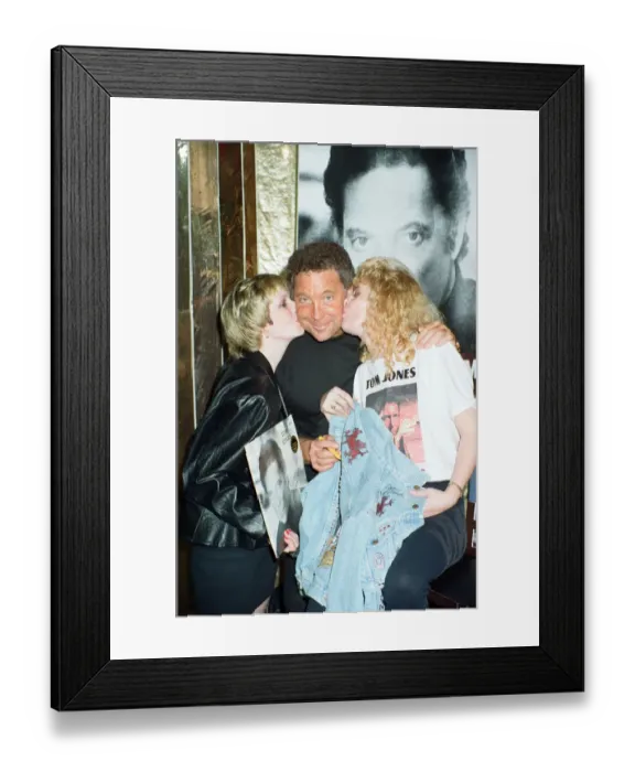Framed Print : Tom Jones poses with fans Kathy Hall and Rosina Sims at HMV Oxford Street Framed Print : Tom Jones poses with fans Kathy Hall and Rosina Sims at HMV Oxford Street