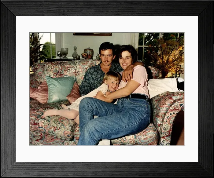 Framed Print : Barry McGuigan family portrait with wife Sandra and daughter Danika Framed Print : Barry McGuigan family portrait with wife Sandra and daughter Danika