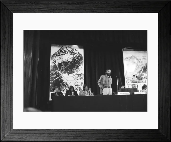 Framed Print : Picture shows the press conference for the successful British Everest Expedition team Framed Print : Picture shows the press conference for the successful British Everest Expedition team