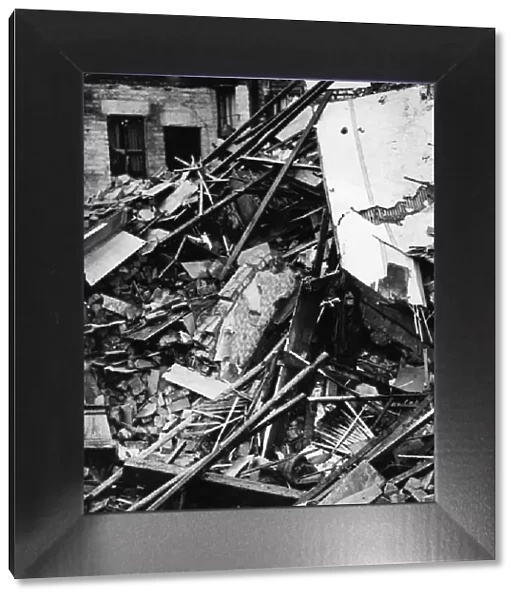 Saxony Road, Kensington, Liverpool, bomb damage to rear entrance of working class pub in