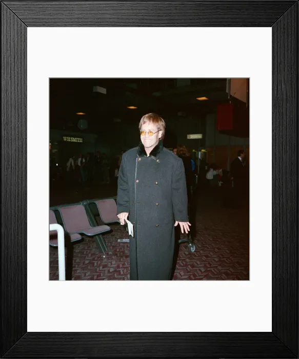 Framed Print : Elton John leaving Heathrow Airport on Concorde for New York