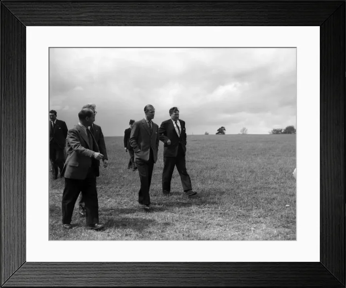 Framed Print : The Duke of Edinburgh at Nympsfield, headquarters of the Bristol Gliding Club