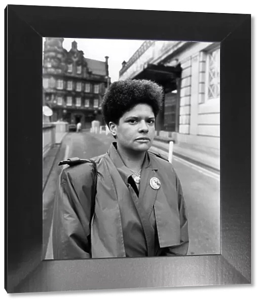 Liz Drysdale outside the Adelphi Hotel, Liverpool, Merseyside. 16th March 1988
