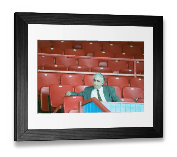 Framed Print : Sam Hammam, chairman of Wimbledon Football Club. Sam is in the stands for