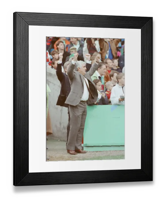 Framed Print : Sam Hammam, chairman of Wimbledon Football Club. Sam celebrates during Framed Print : Sam Hammam, chairman of Wimbledon Football Club. Sam celebrates during