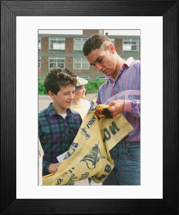 Framed Print : The Wimbledon Football Team, FA Cup Winners 1988 pictured during their victorious Framed Print : The Wimbledon Football Team, FA Cup Winners 1988 pictured during their victorious