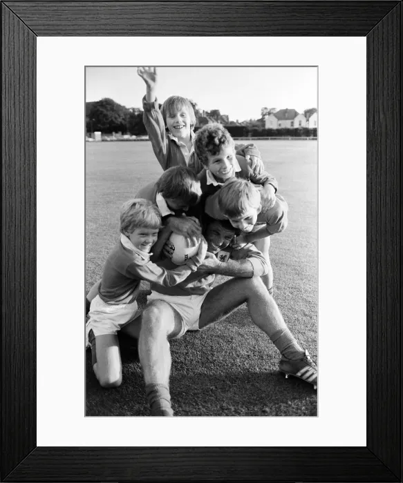 Framed Print : Tom Jones, in full rugby strip, at London Welsh Rugby Club. 5th September 1983 Framed Print : Tom Jones, in full rugby strip, at London Welsh Rugby Club. 5th September 1983