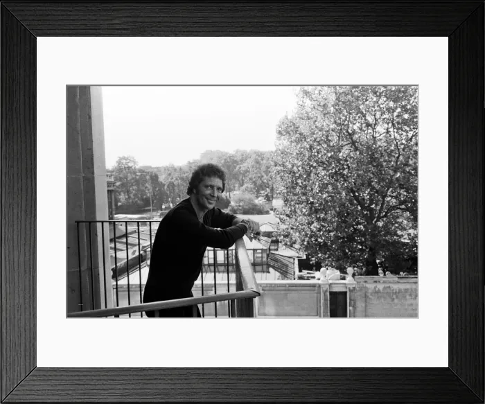 Framed Print : Tom Jones pictured back in London after a ten year stay in the USA. 5th September 1983 Framed Print : Tom Jones pictured back in London after a ten year stay in the USA. 5th September 1983