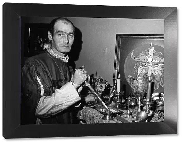 King of the Witches, Alex Sanders at his home in Notting Hill, London