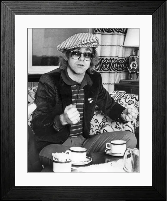 Framed Print : Elton John, singer and songwriter pictured during his interview for John Gibson
