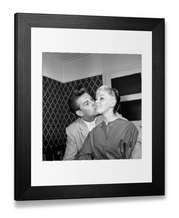 Framed Print : Rock and roll singer Vince Eager with his fiance Hazel Kendal, 20 Framed Print : Rock and roll singer Vince Eager with his fiance Hazel Kendal, 20