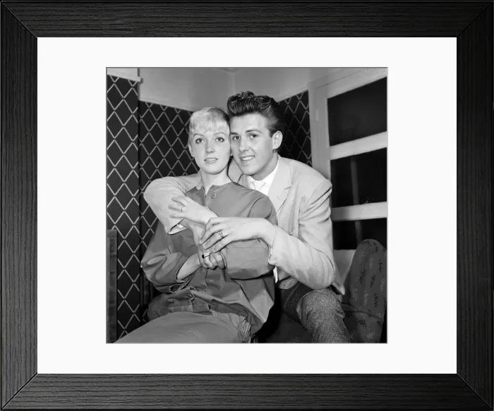 Framed Print : Rock and roll singer Vince Eager with his fiance Hazel Kendal, 20 Framed Print : Rock and roll singer Vince Eager with his fiance Hazel Kendal, 20